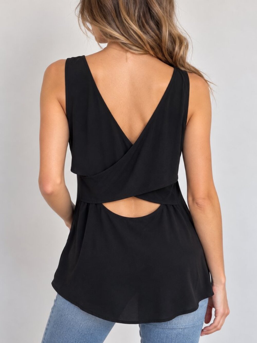Express Black Open Back Going Out Tank Top Small Y2K
